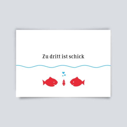 Maritime Postkarte. Zu dritt ist schick