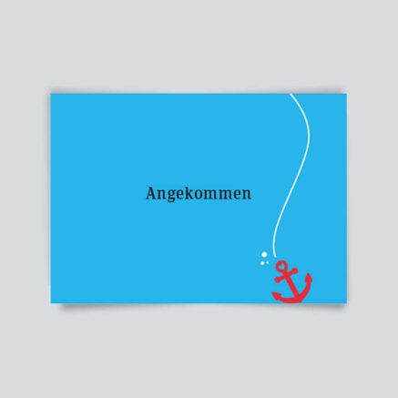 Maritime Postkarte. Angekommen