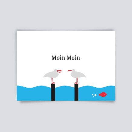 Maritime Postkarte. Moin Moin