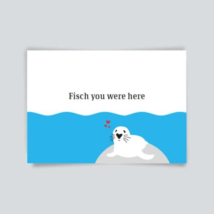 Maritime Postkarte. Fisch you were here