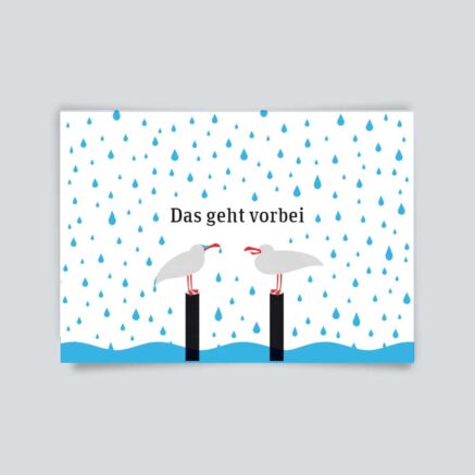 Maritime Postkarte. Das geht vorbei.