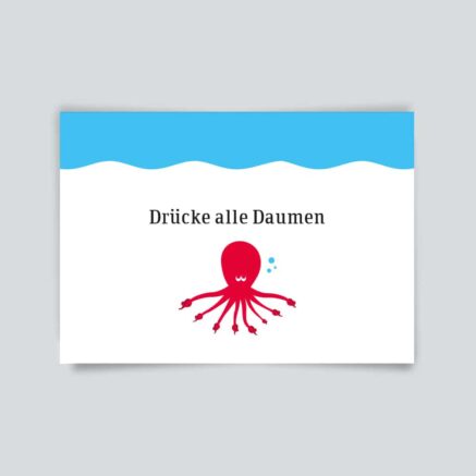 Maritime Postkarte. Drücke alle Daumen
