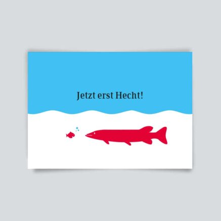 Maritime Postkarte. Jetzt erst Hecht