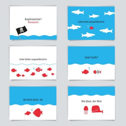 Maritime Postkarte. 6er Angebot.