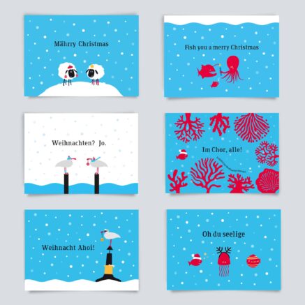 6er Kartenset Weihnachten