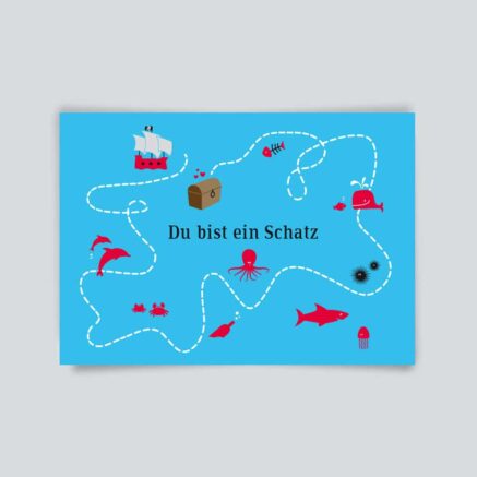 Postkarte Du bist ein Schatz
