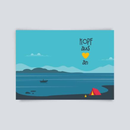 Postkarte Kopf aus Herz an