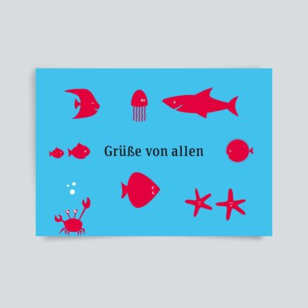 Postkarte Grüße von allen