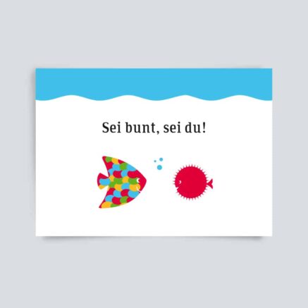 Postkarte sei bunt
