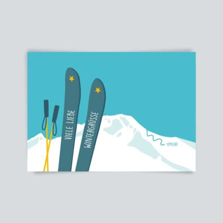 Postkarte viele Wintergrüße