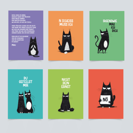 6er paket cat cards