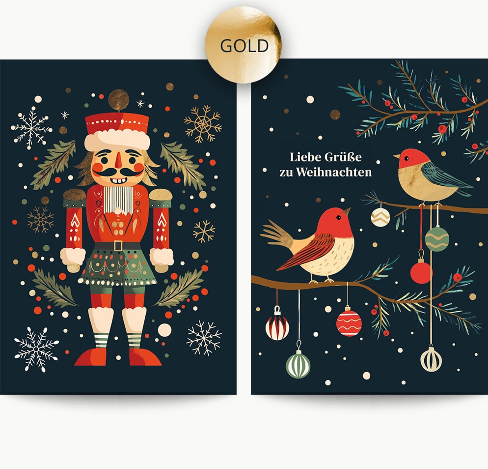 Goldene Weihnachtskarten