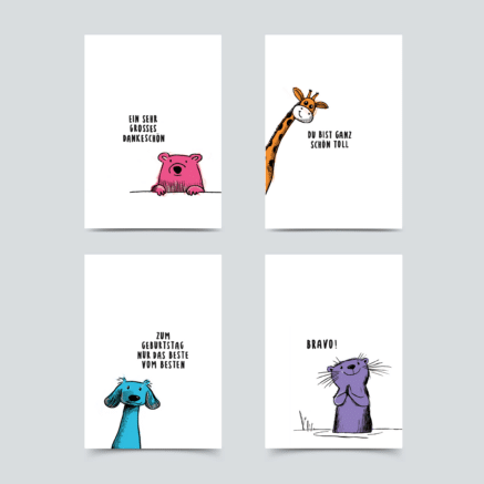 4er set "tierische freunde"